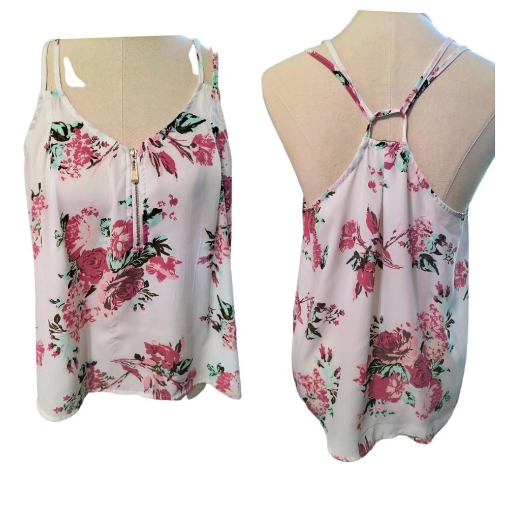 (855) Rue 21 Strappy Flower Print Tank Size Large